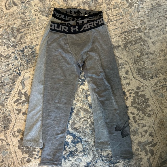 Under Armour Bundle Kids Youth Boys Small S Gray Grey 2 Pants - Picture 1 of 5